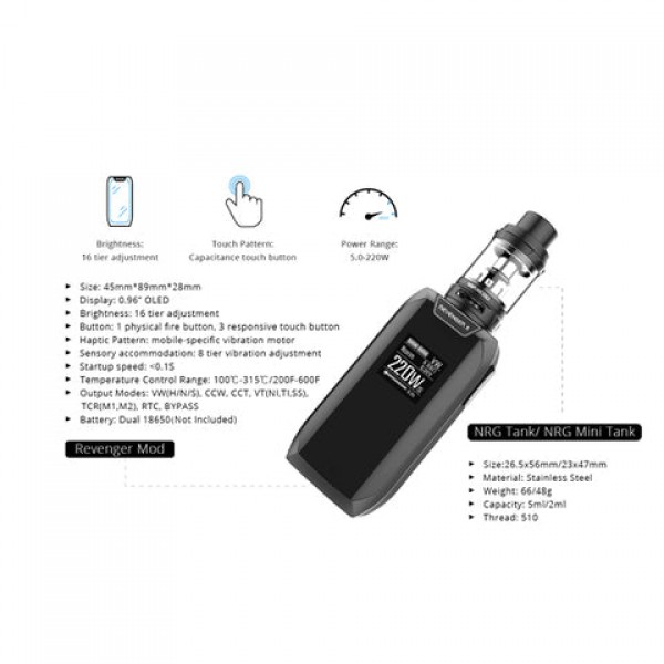 Vaporesso Revenger X 220W TC Starter Kit (w/ NRG Tank)